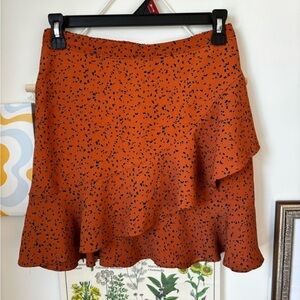 Altar'd State Orange Asymmetrical Mini Skirt